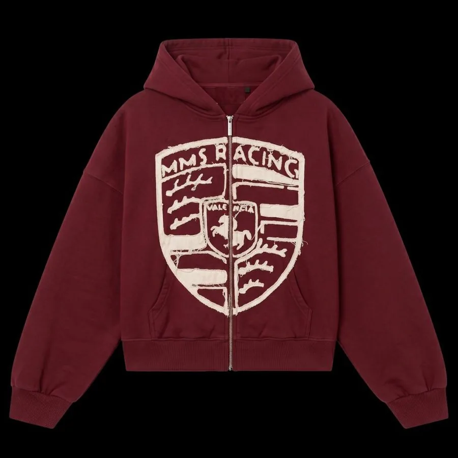 Sudadera con cremallera burdeos de Mommyslove, frontal