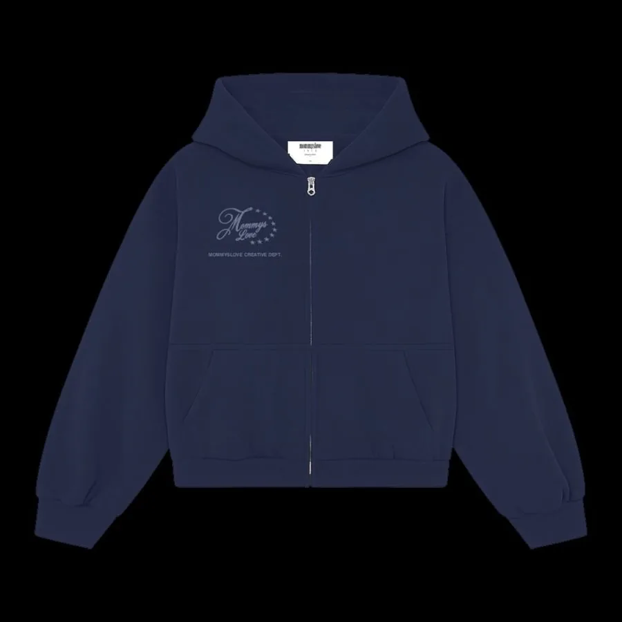 Sudadera zip con estrellas de Mommyslove, frontal